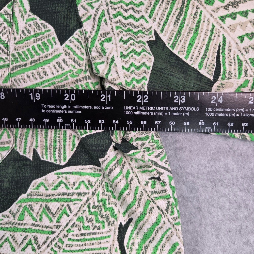 Columbia Button Down Shirt Mens Large Green Tropical Leaf Print Short Sleeve - Picture 7 of 9